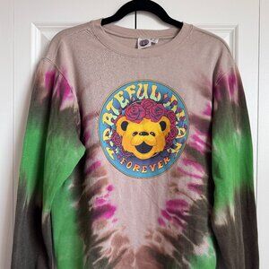 Grateful Dead Sweatshirt Mens Medium Bear Graphic Tie Dye Rock Band Crewneck
